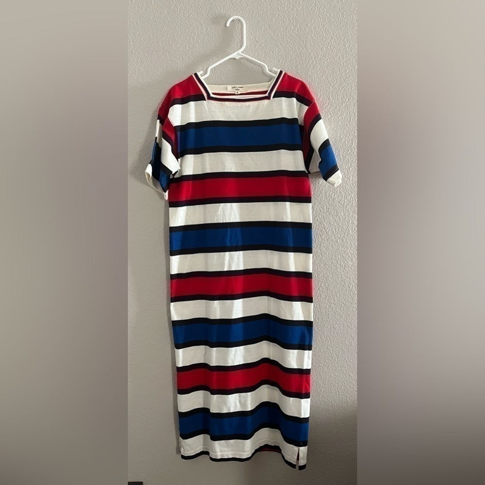 Striped Red, Blue & White Maxi Dress - Casual Women’s Dress